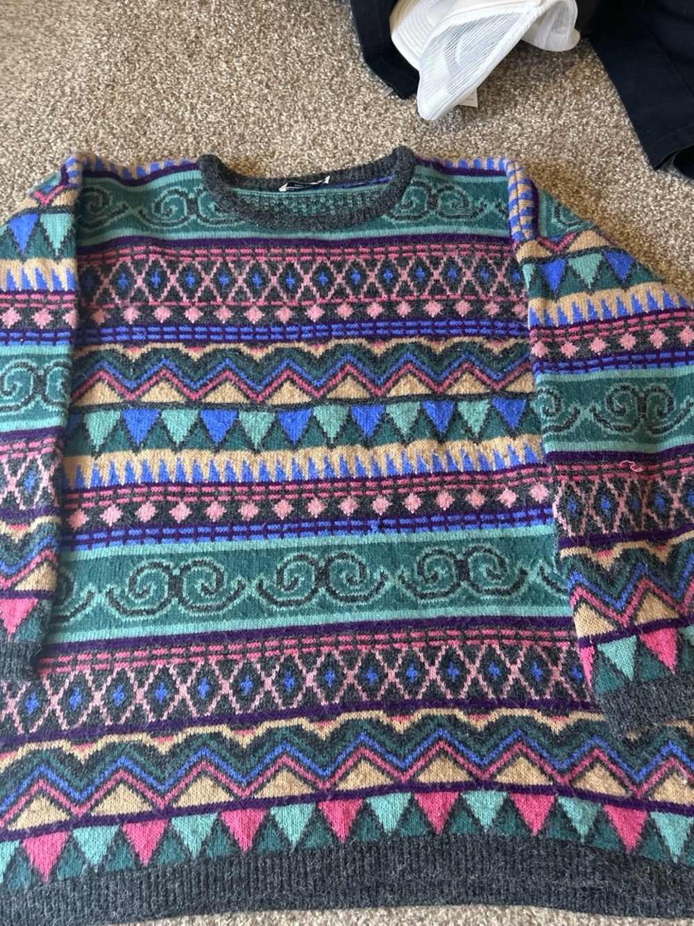Multicolor Patterned Crewneck Sweater - Women